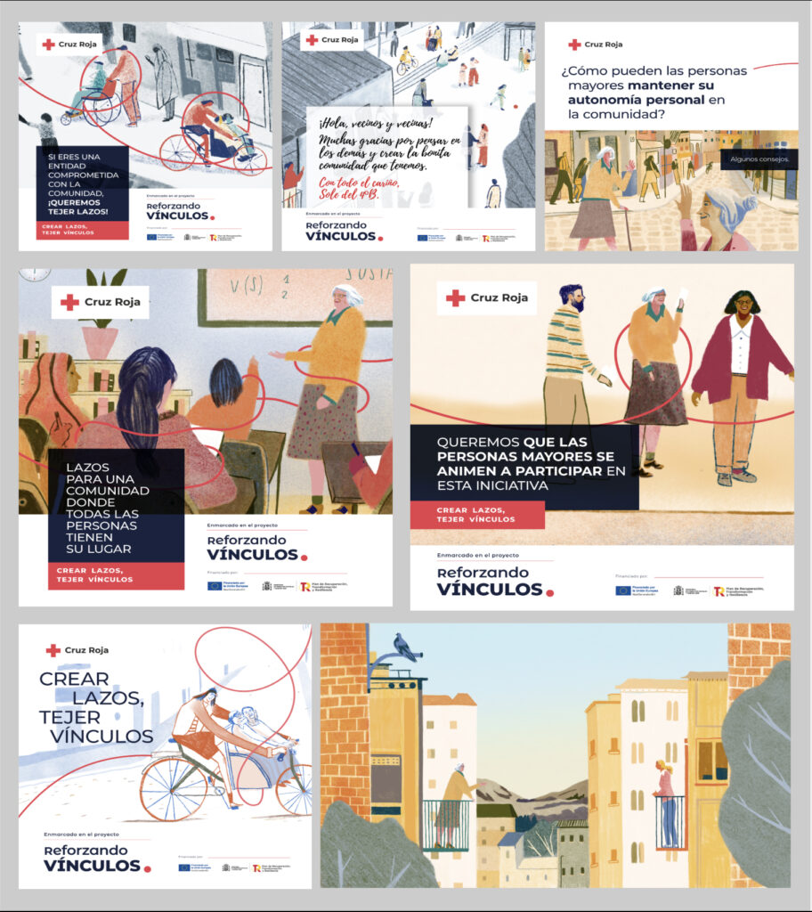 Gráfica campaña Reforzando Vínculos de para Cruz Roja